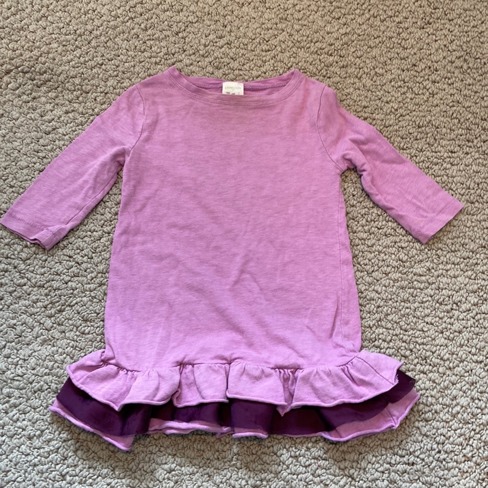 J. Crew-Crewcuts Lavender Ruffle Bottom Top/Dress-Size 2T